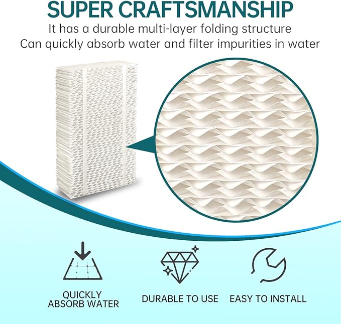 HDC411 Replacement Wicking Humidifier Filter Compatible with AIRCARE Humidifier HDC3120DCN TE3140DSLV-EC HD1205 HD1211 HD2412 4 Packs