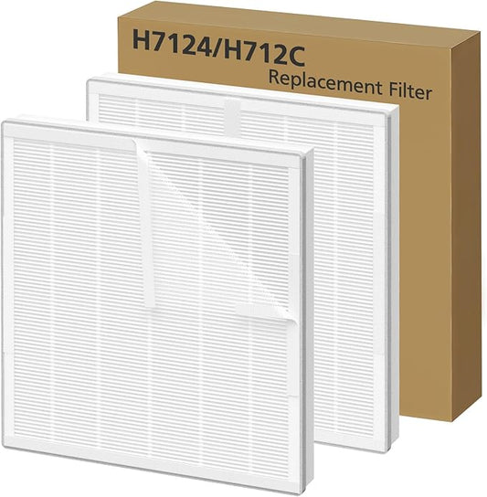 H7124 Replacement Filters for GoveeLife H7124 & H712C Smart Air Purifier, 3-IN-1 H7124 Hepa Filters, Replace Part H7124-RF | H712C-RF, 2 Hepa Filters + 4 Washable Nylon Pre-Filters