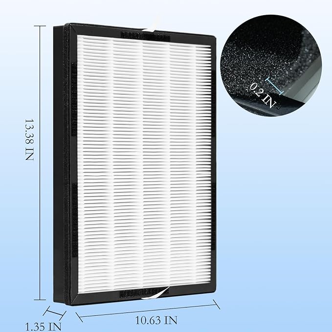 2 Packs KJ190L H13 HEPA Filter Pet Replacement Filter with Washable Filter Compatible with MOOKA® H13 HEPA Filter Pet Air Purifier, Upgraded Activated Carbon Filter,Removes pet Hair Odors