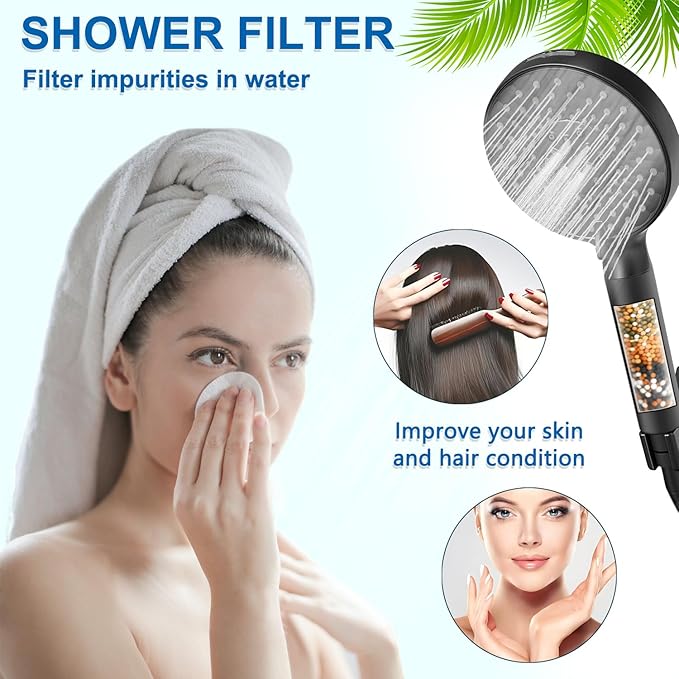 Replacement Handheld Shower Filter Compatible with SR SUN RISE Shower Handheld, Hard Water High Efficiency Filter 3 Pcs