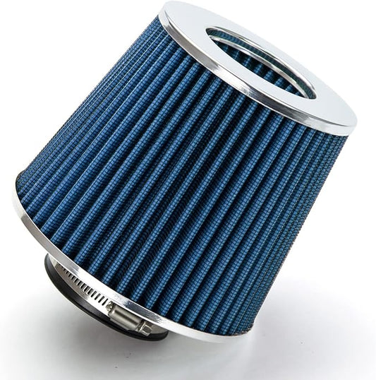 BLUE 3.25" 82.5 mm Inlet Cold Air Cone Replacement Performance Washable Clamp-On Dry Air Filter