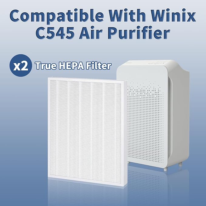 2 Pack C545 True HEPA Replacement Filter S Compatible with Winix C545, B151, P150, 9300 Air Purifier Replacement for Winix S Filter Part 1712-0096-00 and 2522-0058-00 by Funmit