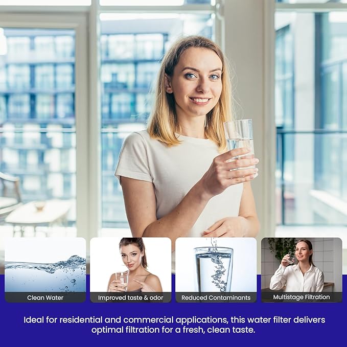 Crystal Quest Phosphate & Coconut Shell GAC Filter Cartridge – Reduces Scale, Chlorine & Chloramine – Enhances Water Quality – Long-Lasting, High-Performance Filtration for Home & Commercial Use