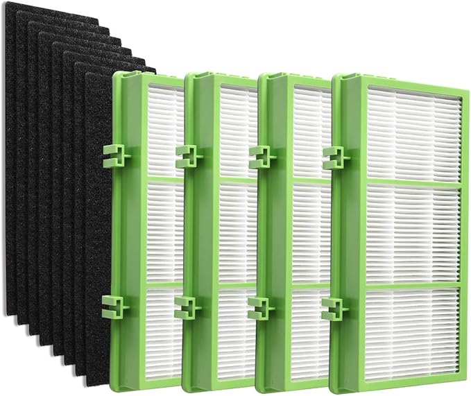 DerBlue Replacement True HE-PA Filter Compatible with Holmes AER1 Series Including 4pcs Filters and 8pcs Pre Filters Replacement Parts # HA-PF300AH-U4R, HAP242-NUC