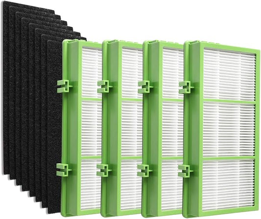 DerBlue Replacement True HE-PA Filter Compatible with Holmes AER1 Series Including 4pcs Filters and 8pcs Pre Filters Replacement Parts # HA-PF300AH-U4R, HAP242-NUC