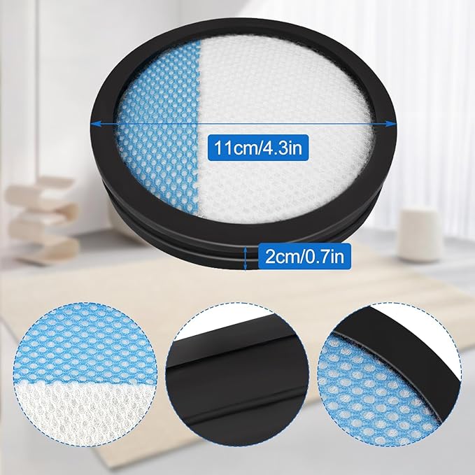 3 Pcs Washable Filter for Ryobi 18V 1 + Cordless Stick Vacuum PCL720, PBLSV716, PBLSV717 Replacement Parts, Compare to Part A32SV720N