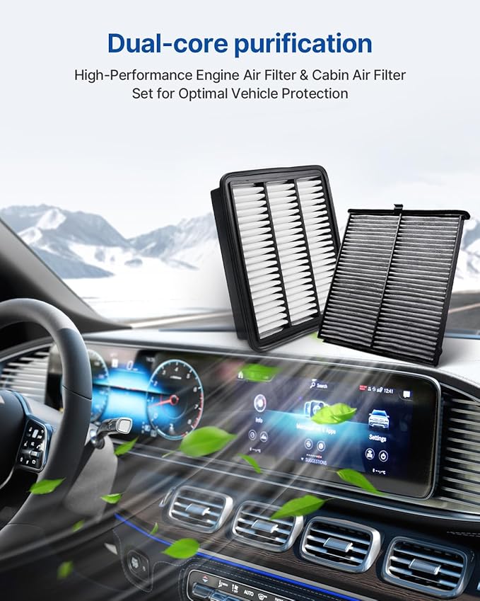 Engine & Cabin Air Filter Fits Mazda 6 Turbo (2018-2021), CX-5 Turbo (2019-2022), Replacement for CF11811 CA12167