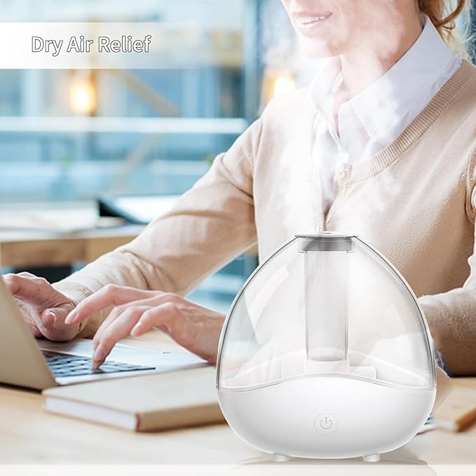 Petyoung Ultrasonic Mist Humidifier with Night Light, Quiet Auto Shut- Off Air Humidifiers for Bedroom, Desk Humidifiers Essential Oil Diffuser with Removable 1.5L Water Tank