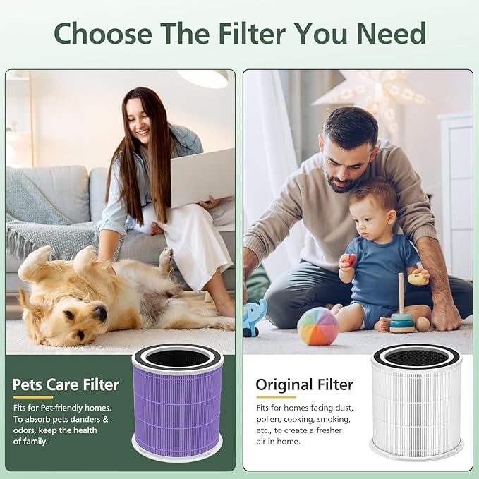 AP301 AP302 HEPA filter Replacement, ONLY for Dayette AP301 AP302 Air Purifier, HEPA and More Carbon Particles, Pets Odors filter