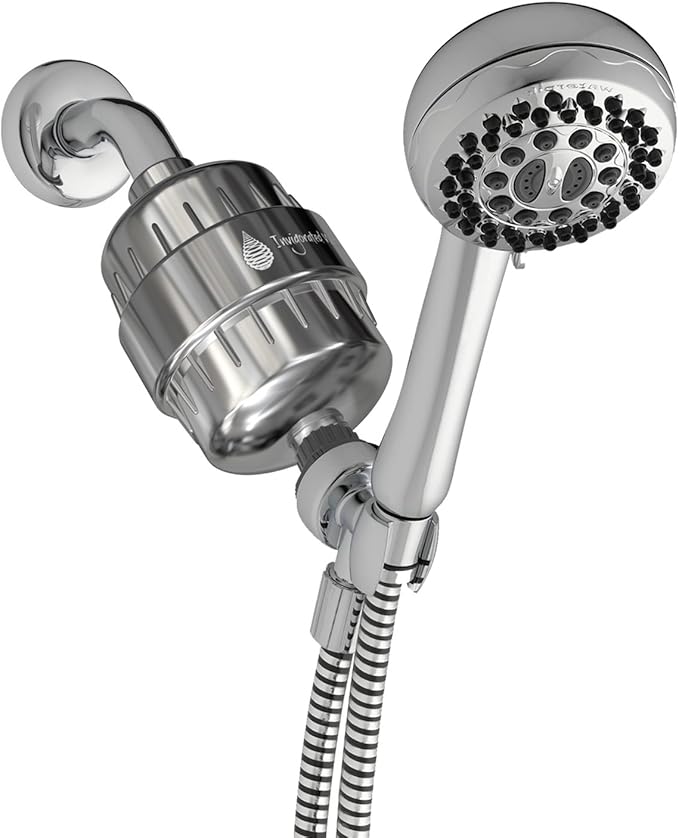 Invigorated Water PH005 Shower Filter Replacement Kit for pH Energize – 15-Stage Hard Water Filter, Removes Chlorine & Metals, Enhances Hair & Skin