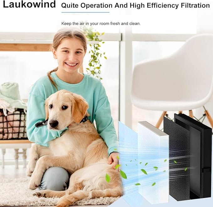 MK04 Air Filter Replacement Compatible With Aroeve MK04 MG04-JH Air Filter Replacement For Pet Dander,4 Pack Replacement Filter For Bedroom And Office, Compared to Part #MK04LX