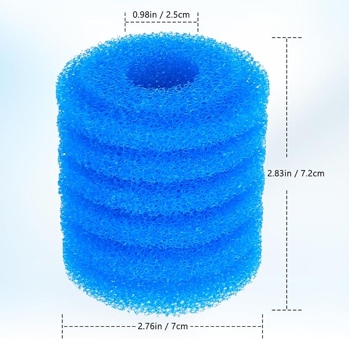 Bio Filter Sponge for Aquariums - 3 Pack, Washable and Reusable, Replacement Biological Filter Sponge Media for Fish Tanks