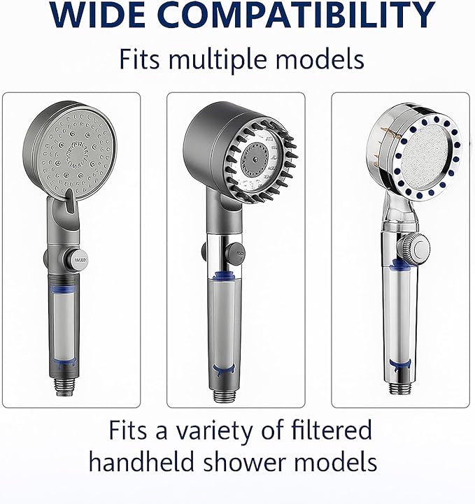 10Pcs Ion Drops Shower Head Filters, High Pressure Shower Head Filter Replacement with PP Cotton Cartridge, Detachable Ion Drops Filters for Clean Water (10Pcs, 0.94 * 3.74in)