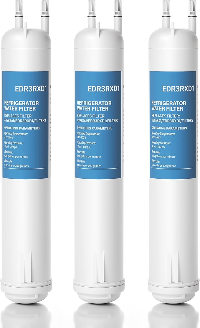 EDR3RXD1 Replacement Water, Compatible with 4396841, 4396710, KAD3RXD1, WHR3RXD, Kenmore 46-9083, 46-9030, 3 Pack