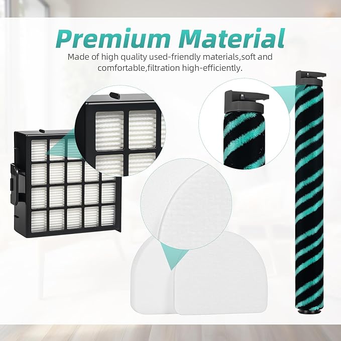 AZ4002 AZ4000 AZ4000C Filter Replacement Parts for Shark Power Detect Pro Max Upright Vacuum Cleaner -1 Roller Brush 2 HEPA Filters 4 Foam & Felt Filters 1 Cleaning Brush