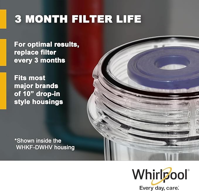 Whirlpool Whole House Pleated Water Filters WHKF-WHPL, Full Case of 24 Filters, NSF Certified 30-Micron Filtration Reduces Sediment, Sand, Soil, Silt & Rust, for standard filter housings