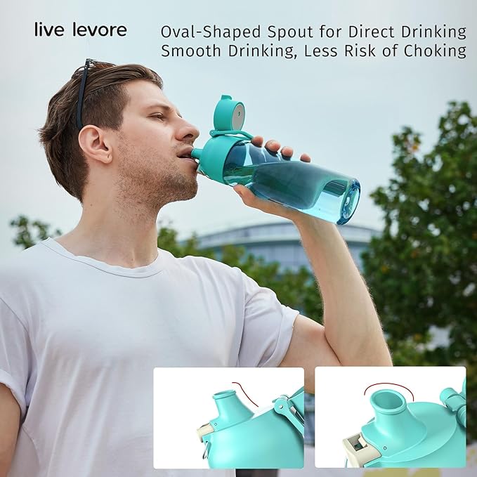 750ml Leak Proof Water Bottle with Flip Top Lid, BPA-Free USA Tritan Drink Bottle, Dishwasher Safe for Office, Outdoor & Daily Use (Teal, 1 Pack)