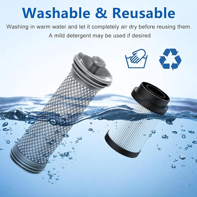 4 Pack Filter Replacement Parts for Tineco Pure ONE S15/S15 Essentials/S15 Pet Ex Vacuum Cleaner, 2 Pre Filters 2 HEPA Filters