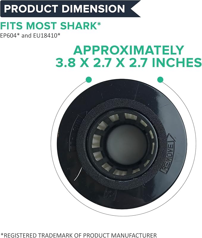 Crucial Vacuum Replacement Cartridge Filters - Compatible with Shark Vacuum Filter Parts # EP604 and EU18410, Fits M084500V, M084501V and M084505 Models – (2 Pack)