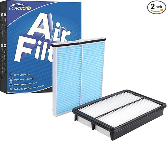 Cabin+Engine Air Filter Fit for 2014-2018 Mazda 3 (2.0L)/ 2014-2018 Mazda 3 (2.5L)/2014-2021 Mazda 6 (2.5L) Cabin Filter Engine Air Filter Replacement CF11811 CA11259 Car Accessories