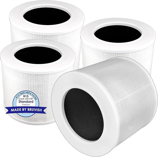 4 Pack Core Mini Replacement Filter Compatible with LEVOIT Core Mini Air Purifier, Core Mini H13 True Hepa Filter, 3-in-1 HEPA Filter, Activated Carbon Filters, Compared to Part # Core Mini-RF