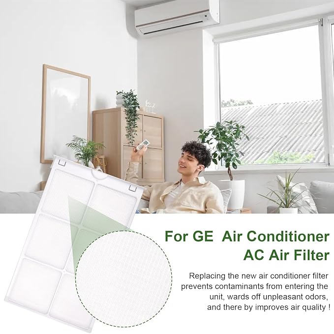 WJ85X21746 for GE Window Air Conditioner Filter Replacement Replaces AP6280063,4588851, A0010209471,for GE Window Ac Filter Fit for GE AHQ06LYQ1,AHR05LWQ2,AHQ06LYW1 More, for Ge Air Conditioner Parts