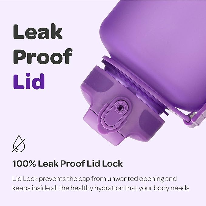 Hydracy Water Bottle with Time Marker -Large BPA Free Water Bottle & No Sweat Sleeve -Leak Proof Gym Bottle with Fruit Infuser Strainer & Times to Drink -Ideal for Fitness Sports & Outdoors