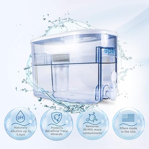Alkaline Water Filter Pitcher OPTI Chill Refrigerator Filter Purification Water Unit Dispenser Naturally Enhances Alkalinity up to pH-9.0 Removes up to 99.99% of Harmful Contaminants and Free Radicals