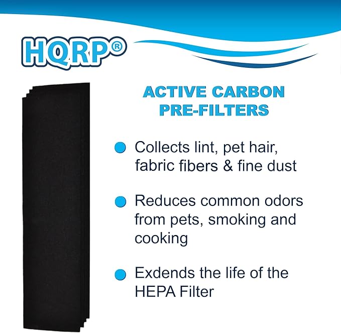 HQRP Filter Kit 2 HEPA & 4 Carbon Prefilters Compatible with Fellowes AeraMax 100 Air Purifier Model 90, 100, DB5, DX5; part 40101701, 9287001, 9324001 Replacement