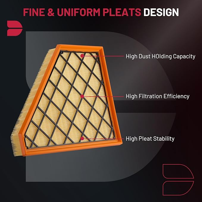 BDFHYK CA12166 Engine Air Filter Compatible with Buick Enclave & Cadillac XT5 XT6 & Chevrolet Blazer Traverse & GMC Acadia, 2.0L 2.5L 3.6L, Flexible Panel, Replace# PA99222 23321606