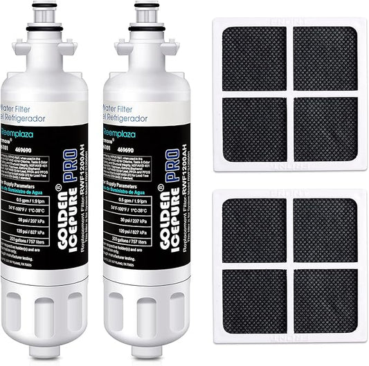 GOLDEN ICEPURE LT700P Replacement for 469690, ADQ36006101, ADQ36006102, LFX31945ST, LFX31925ST, LFX30766S, LFXC24726, LFXS24623, LSFXC2476S RWF1200 and Air Filter LT120F, 2Pack