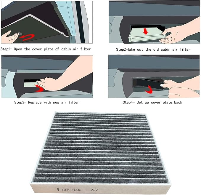 Cabin Air Filter For Hyundai Elantra Sonata Tucson Sorento K5 Sportage with Carbon
