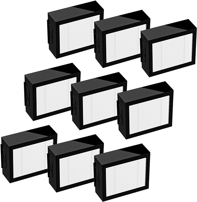 Improvedhand Filters Replacement Fit for i-Robot Room.ba E I & J Series i7 i7+/plus i3 i3+ i4 i6 i6+ i8 i8+ E5 E6 E7 Vacuum Cleaner, 9 Pack Filter Replacements + 1 Cleaning Brush