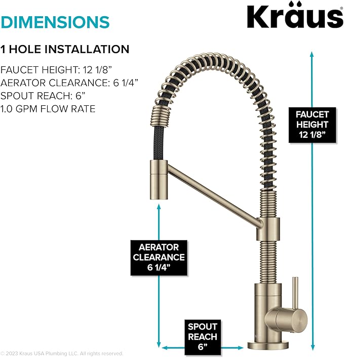 KRAUS Bolden Single Handle Drinking Water Filter Faucet for Reverse Osmosis or Water Filtration System in Spot-Free Antique Champagne Bronze, FF-104SFACB