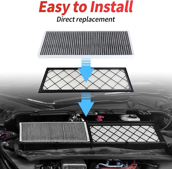 4pcs Air Filter Compatible with Tesla Model Y Cabin Air Filter HEPA Air Intake Filter Replacement with Activated Carbon for 2019-2026 Model Y Accessories Fit Model Y 2025 Refresh