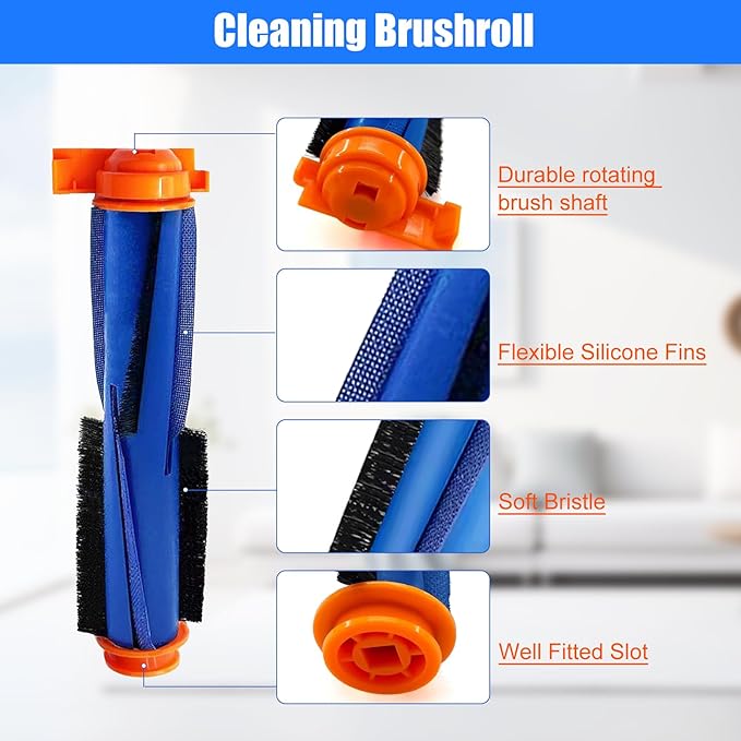 Replacement Parts for Shark RV2310AE AV2310AE Matrix Robot Vacuum Cleaner 1 Roller Brush 2 HEPA Filters 4 Foams 6 Side Brushes (NOT for RV2310) -Pack of 13