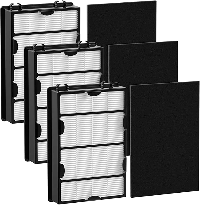 HAPF600 HEPA Filter Replacement Compatible with Holmes Air Purifier HAPF600 HAPF8650 HAP615 HAP625 HAP650, 3 Filter Replacement &3 Carbon Pre-filters, Part #HAPF600D, HAPF600D-U2