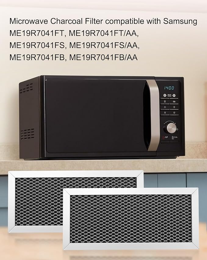 2 Pcs Microwave Charcoal Filter for Samsung ME19R7041FT, ME19R7041FT/AA, ME19R7041FS, ME19R7041FS/AA, ME19R7041FB, ME19R7041FB/AA