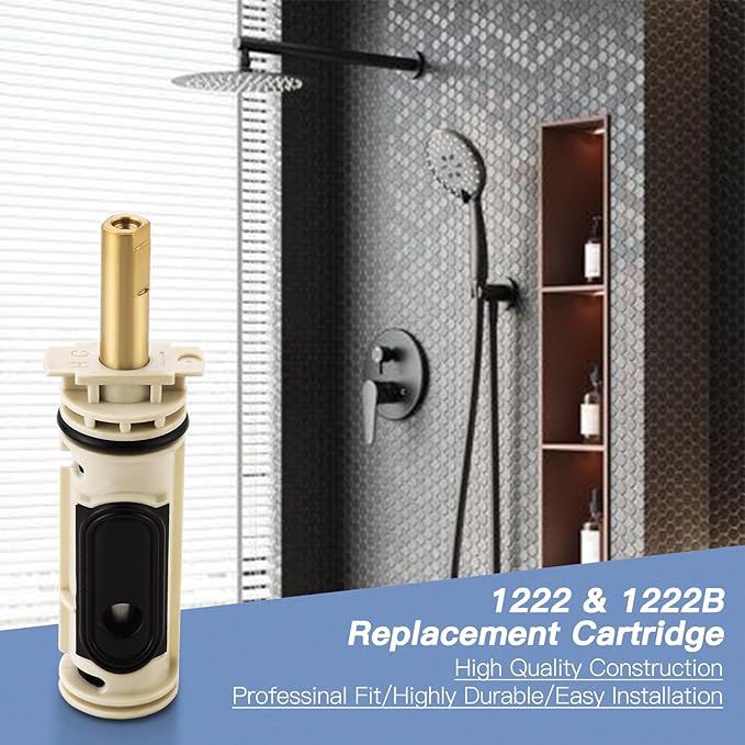 for Moen 1222 One-Handle Posi-Temp Faucet Cartridge Replacement,Compatible with Moen Tub Shower and Shower Only Configurations,Brass and Plastic