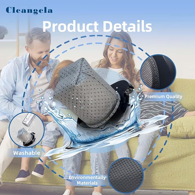 8 Pack CH701 Hand Vacuum Filter, Washable, Replacement Filter for Models: Shark Cyclone PET Handheld Vacuum CH701, CH701C, CH700WM, CH700, Replaces Parts XDCFCH700, Grey