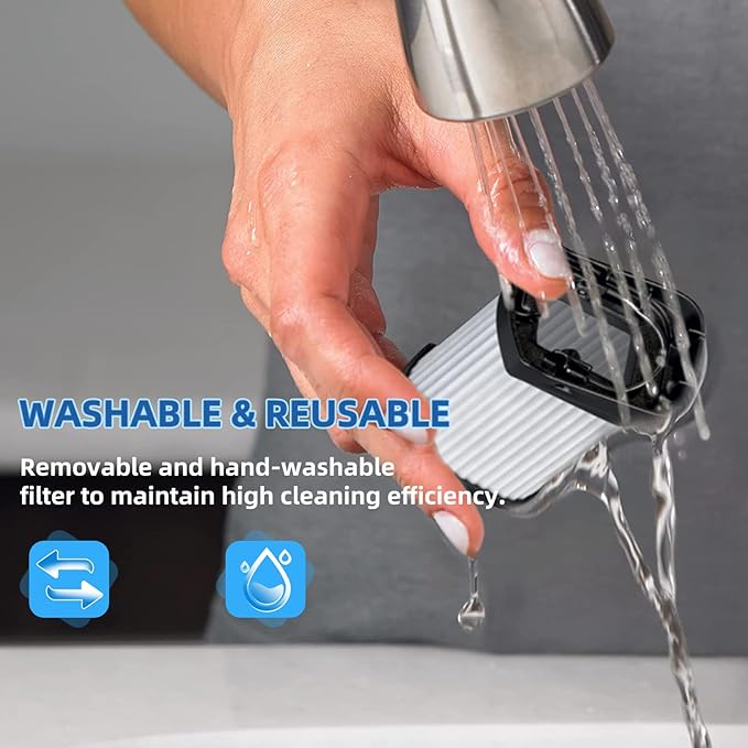 6 Pack Replacement Fabric Filter Compatible with Shark Cordless Handheld Vacuum WANDVAC WV401 WV401BL WV401PK WV403BR WV410PR WV410BL Compare to Part XFFWV400