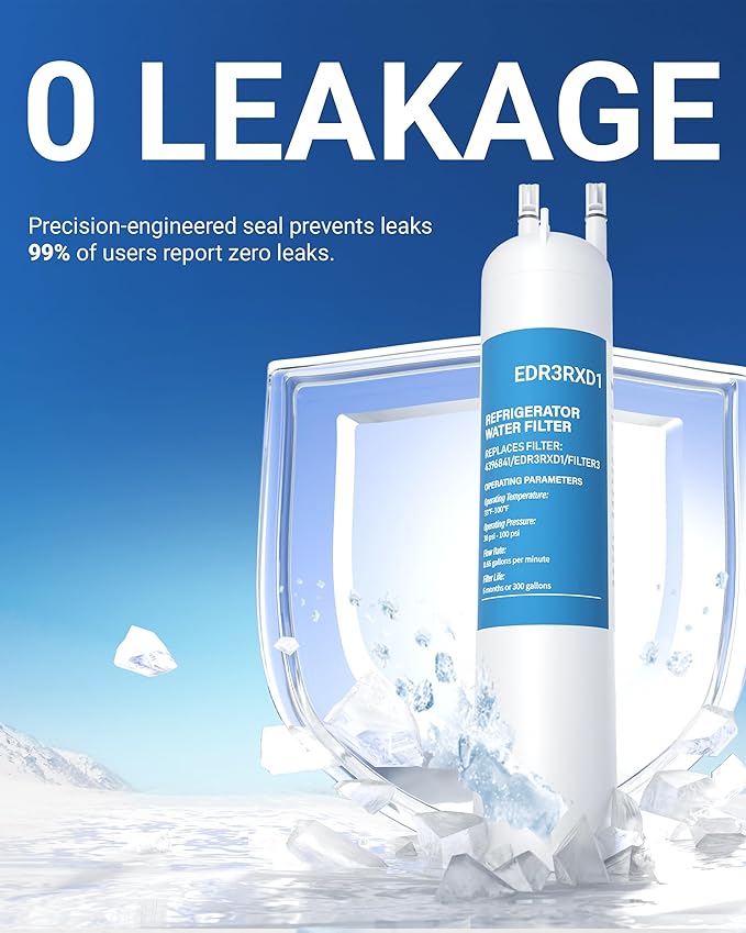 EDR3RXD1 Replacement Water, Compatible with 4396841, 4396710, KAD3RXD1, WHR3RXD, Kenmore 46-9083, 46-9030, 2 Pack