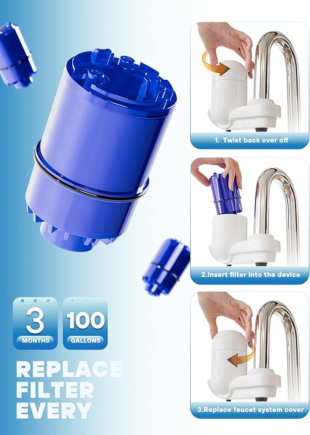 Faucet Mount Water Filter Replacement, Fit for All PUR, PURS PLUS Pur Water Filter Replacement, Compatible with RF-3375 RF-9999 Pur Filter Replacement, 3 pack By AVXBYR