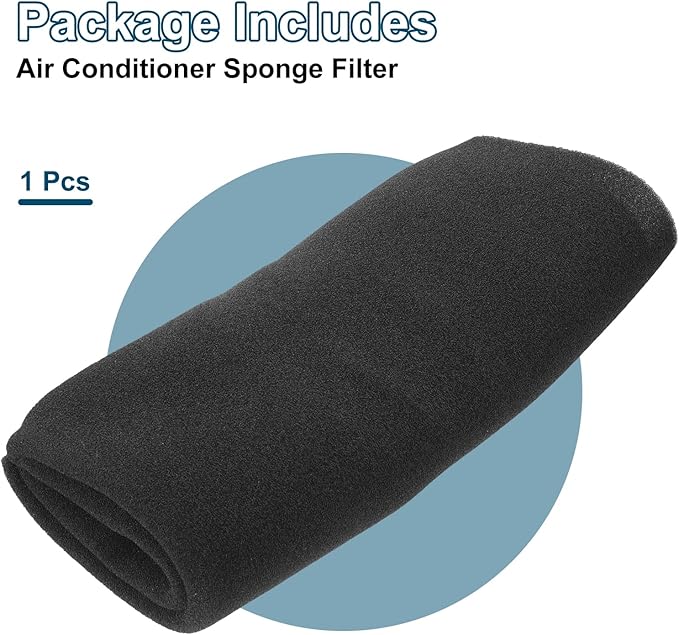 PATIKIL 39" x 39" x 0.6" Air Conditioner Filter Replacement, Washable Reusable Cut to Fit Foam Filter Air Filter for RV AC Vent Window Purifiers Computer, 40PPI