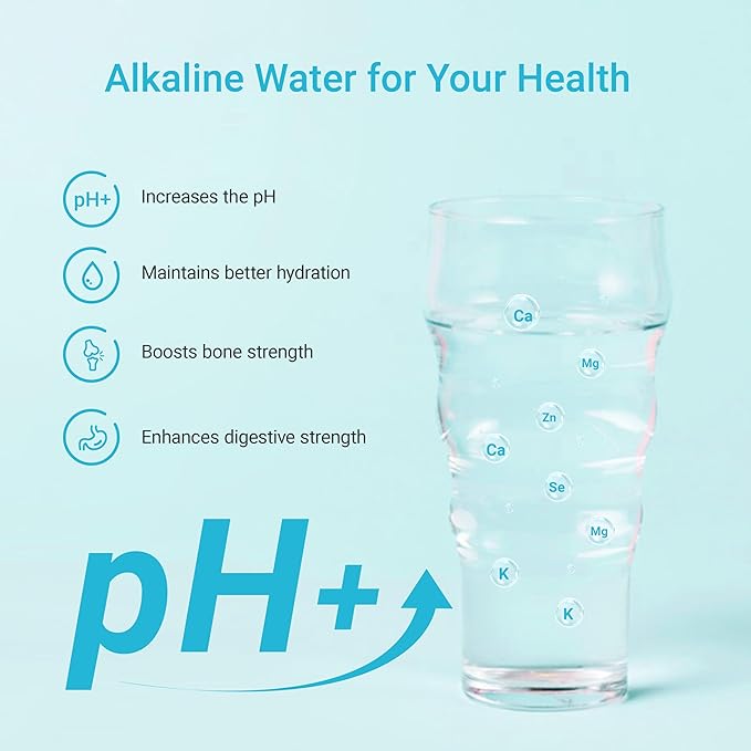 AQUA CREST Alkaline Water Filter, Intended for Brita® Pitchers and Dispensers, Everyday, UltraMax, Metro+, XL and More, NSF Certified, 2 Months, 6 Count, Mineralized Alkaline Water, Increases Water PH