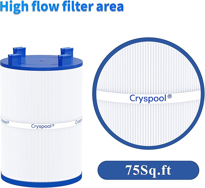 Cryspool® 07120 Filter Compatible with PD075-2000, C-7367, Dimension One 1561-00, FC-3059, 70759, AK-60035, 75 Sq. Ft Spa Filter Cartridge, 2 Pack