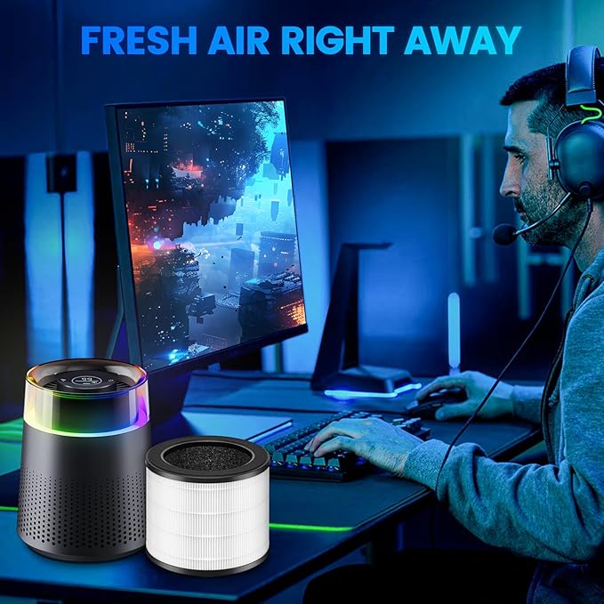 4 Pack MSB5 Filter Replacement Compatible with Membrane Solutions MSB5 Air Puri-fier, 3-in-1 Hepa Air Filter Replacement with High-Efficiency Filtration for Smoke Pollen Dander Hair Smell