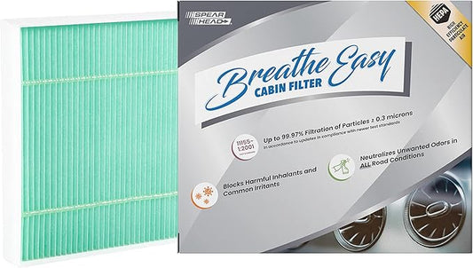 Spearhead HEPA Breathe Easy Cabin Filter, Up to 99.97% Filtration of 0.3 Micron Particles w/No Airflow Reduction (BE-176H)