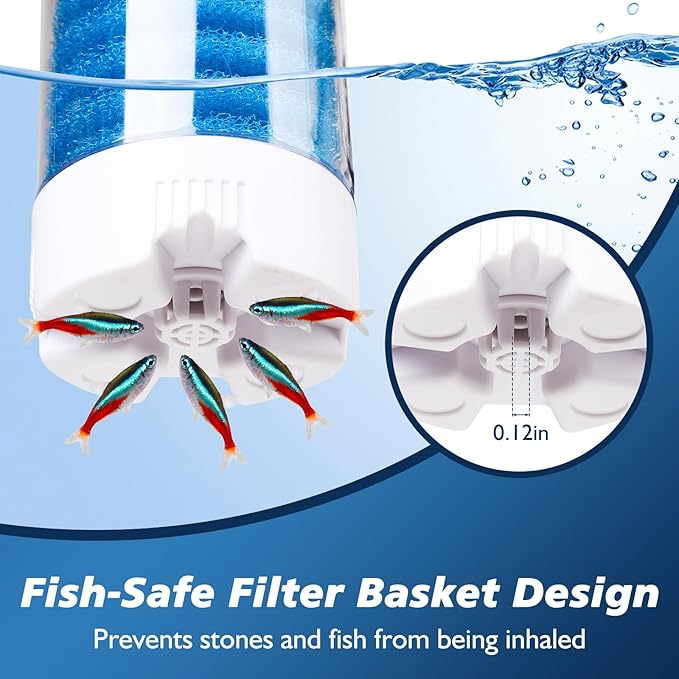20-100 Gal Multifunction Power Aquarium Filter, Up to 320GPH Adjustable Bubble & Silent Dual Mode Internal Fish Tank Filter for Filtration, Oxygenation, Circulation, Wavemaker