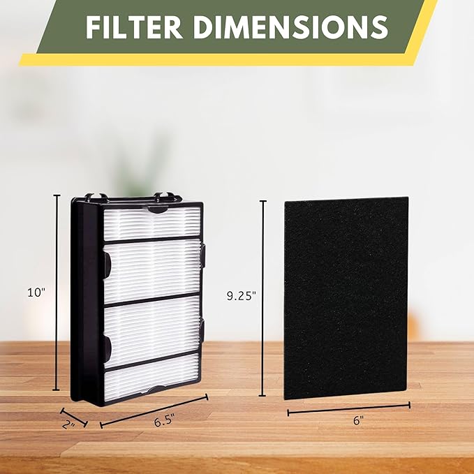 Nispira True HEPA Filter (4) + Carbon Pre Filter Replacement (8) Compatible with Holmes Air Purifier HAPF600 HAPF600D HAPF600D-U2 Filter B